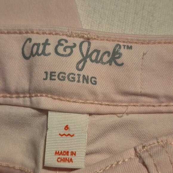 Cat & Jack girls size 6 pink jeggings 2 zippered pockets, stretchy, VGUC - Picture 5 of 7